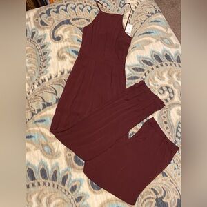 Abercrombie and Fitch Elegant Burgundy Jumpsuit
